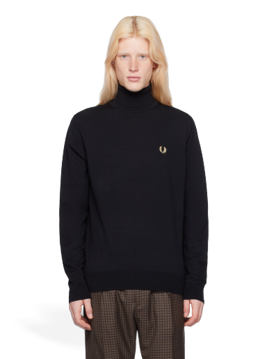 Sveter Fred Perry Embroidered Turtleneck Čierna | K9552-198