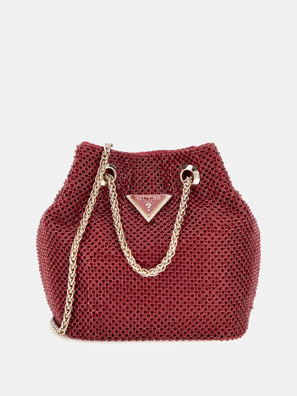 Rhinestone Mini Bucket Bag