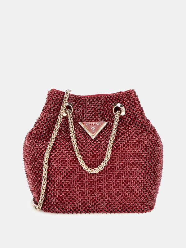 Kabelka GUESS Rhinestone Mini Bucket Bag Červená | HWRP9350750, 0