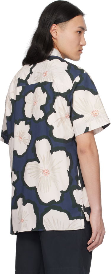 Košeľa A.P.C. Floral Print Short-Sleeve Shirt Modrá | COHEH-H12541, 2