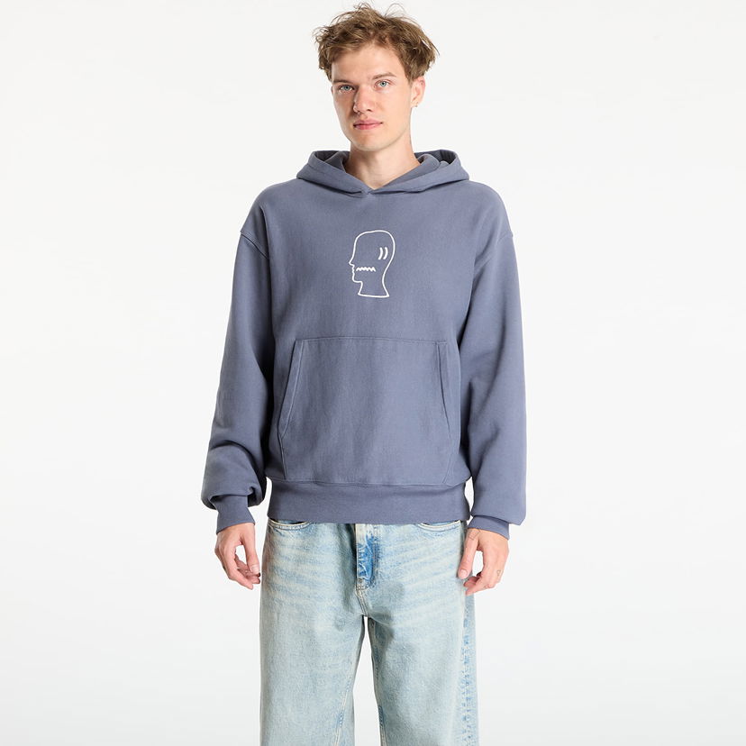 Mikina Brain Dead Logo Head Hoodie Slate Modrá | BDS25T09004821BL05