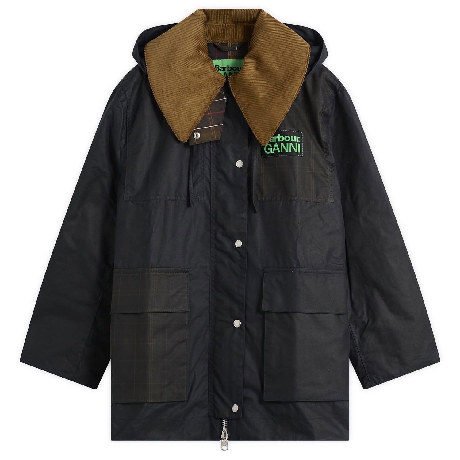Kabáty Barbour Barbour x GANNI Hooded Wax Coat Classic Tartan Rôznofarebný | LWX1527NY71, 1