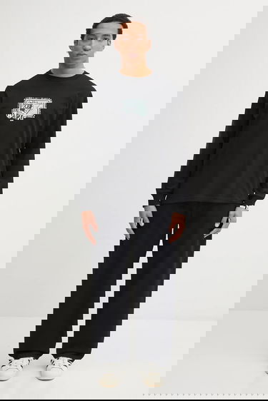 Tričko AAPE by A Bathing Ape Theme Main Stamp Graphic Long Sleeve T-Shirt Čierna | AAPLTM1752XXP, 4