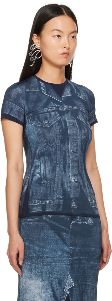 Tričko Jean Paul Gaultier Gaultier Trompe L'œil Printed T-Shirt Modrá | 23/15-U-TS063-J530-5950, 1