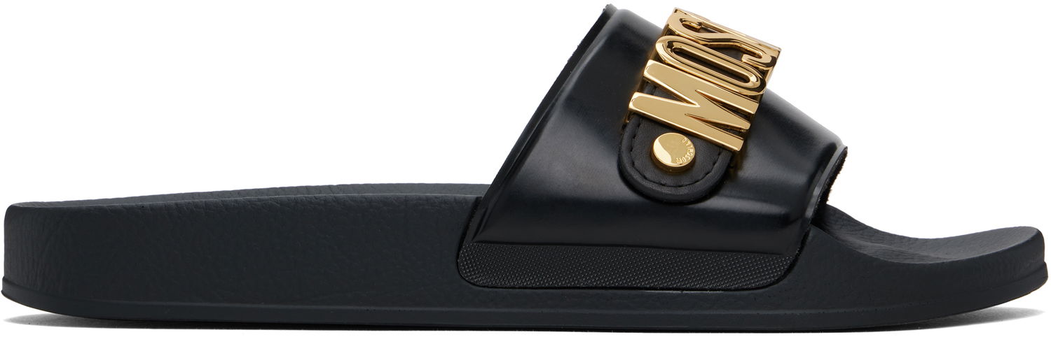 Tenisky a topánky Moschino Moschino Lettering Logo Slides Čierna | 251 MB28032G0M G11 000, 0