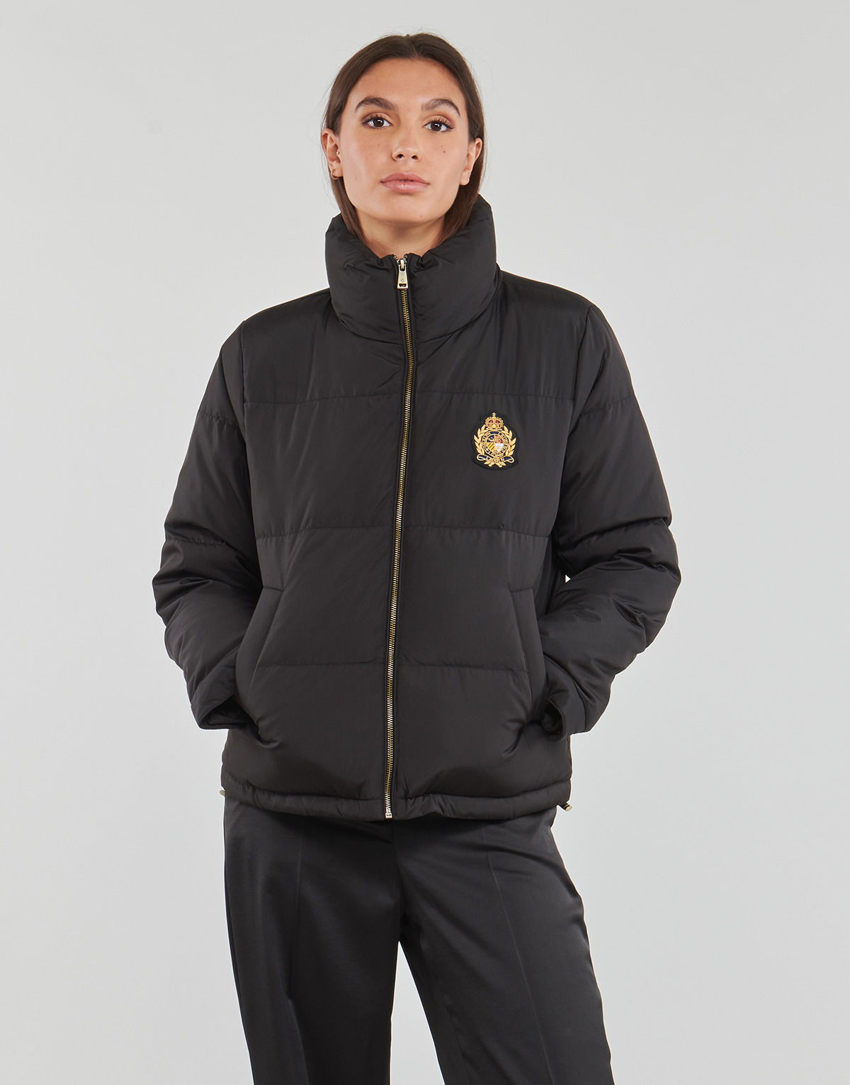 Logo-Patch Insulated Puffer Jacket