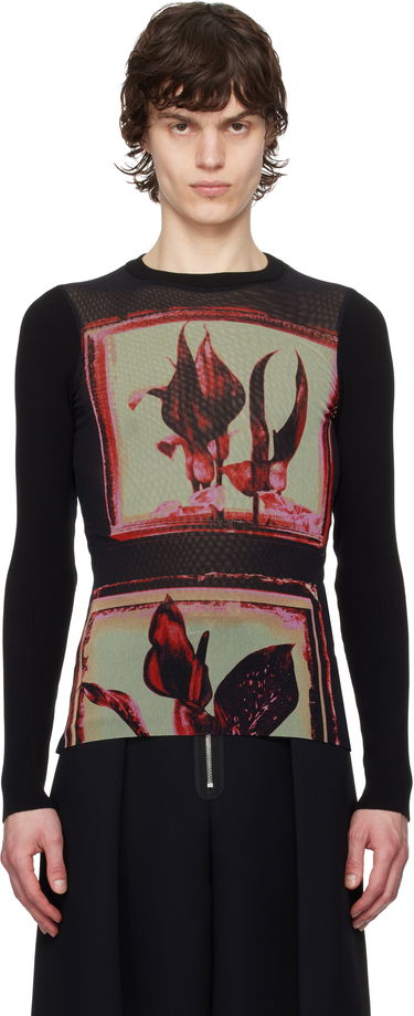 Sveter Jean Paul Gaultier Jean Paul Gaultier Flowers Cadres Long Sleeve T-Shirt Čierna | 25/33-F-TO259-T579-002142, 0
