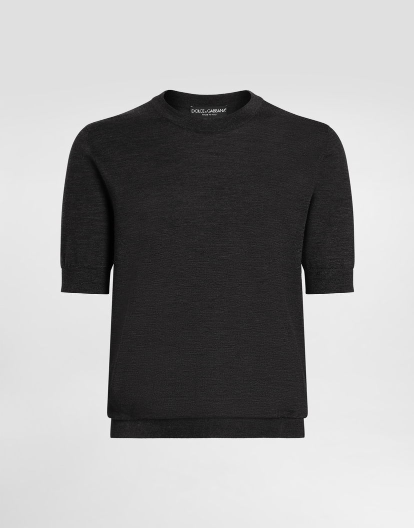 Sveter Dolce & Gabbana Dolce & Gabbana Wool Short Sleeve Sweater Čierna | GXX03TJDVBVN2111