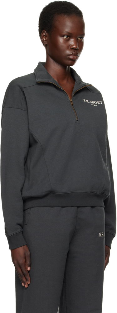 Mikina Sporty & Rich 'S.R. Sport' Quarter Zip Sweatshirt Šedá | ST073512304BA02, 1