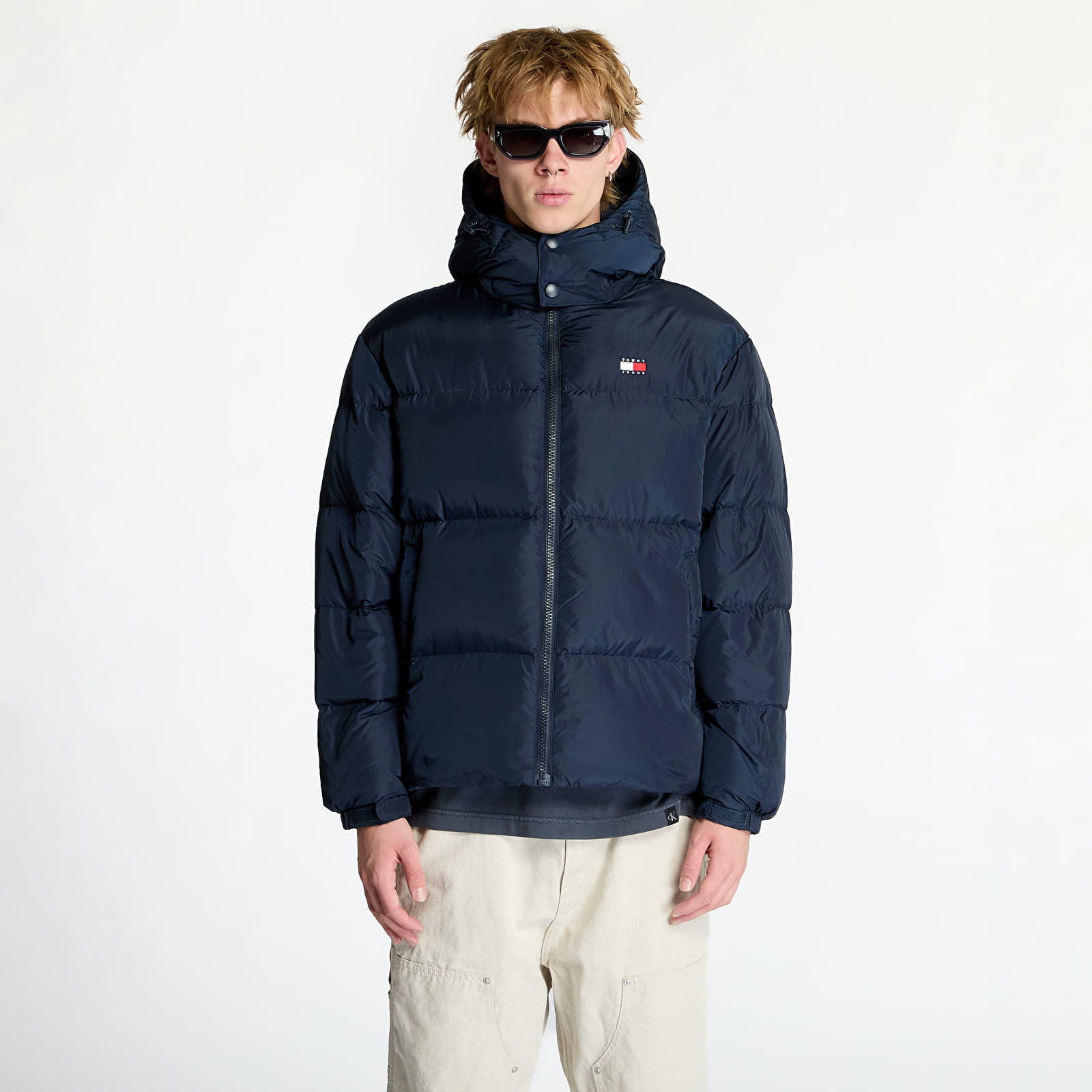 Flag Back Alaska Puffer Jacket Blue