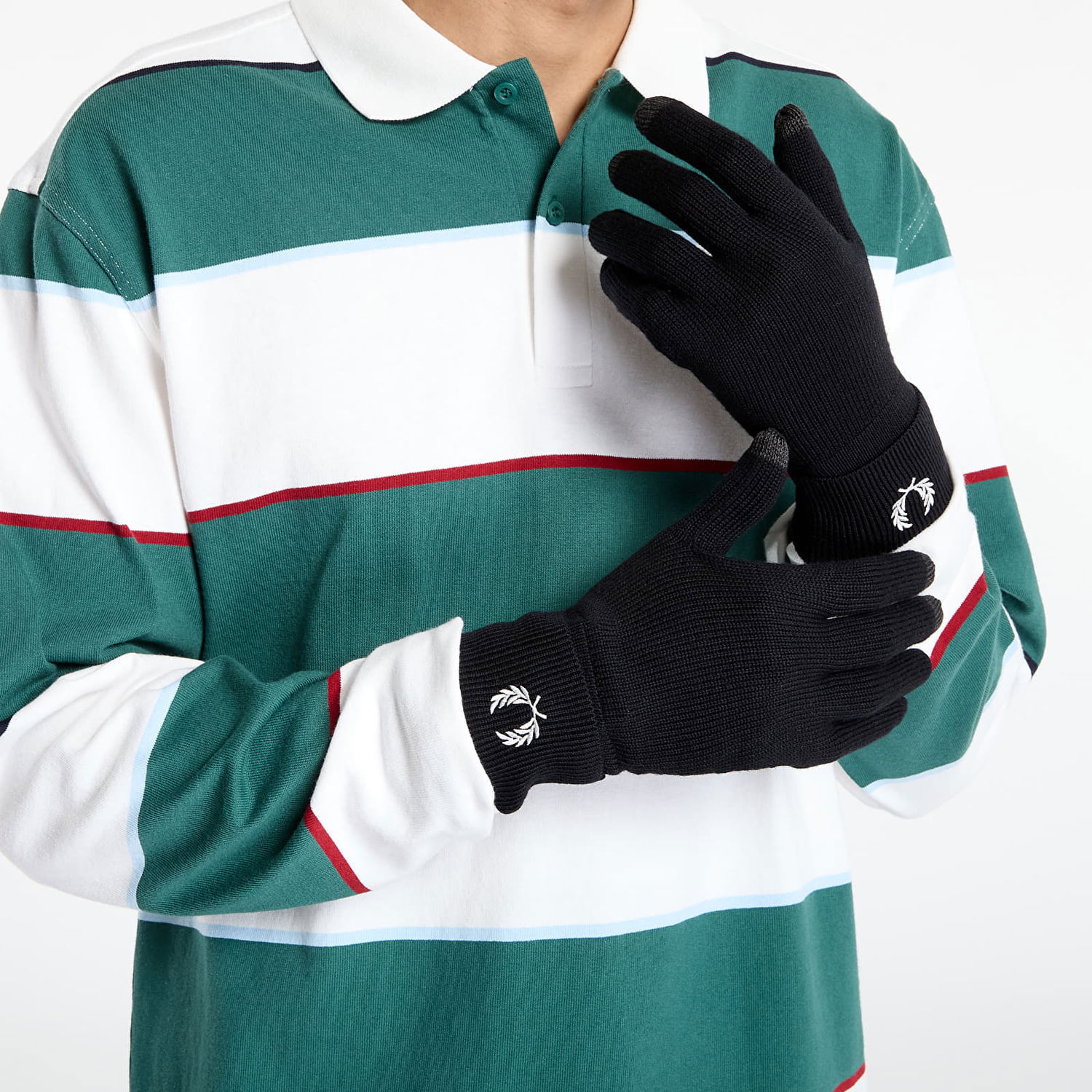 Rukavice Fred Perry Fred Perry Classic Merino Wool Gloves Čierna | C1139 843, 0
