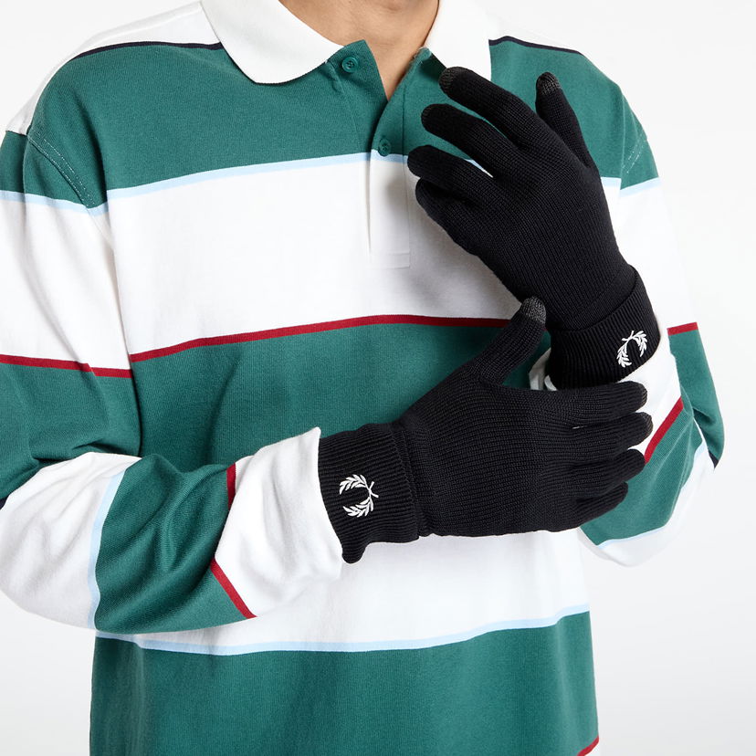 Rukavice Fred Perry Fred Perry Classic Merino Wool Gloves Čierna | C1139 843
