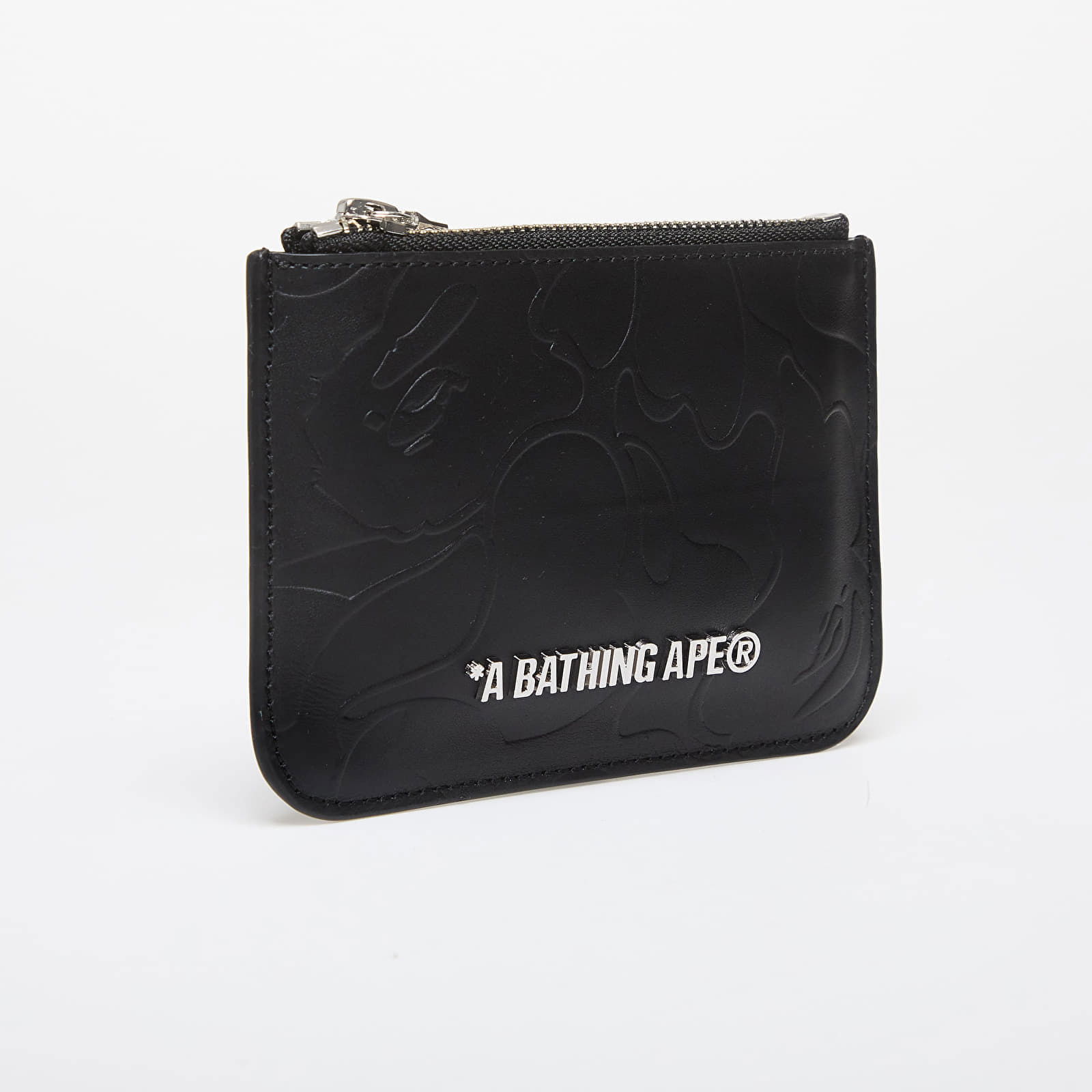 A BATHING APE Solid Camo Leather Pouch Wallet Black Universal