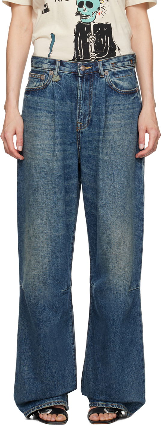 Džínsy R13 R13 Wayne Wide Leg Jeans Modrá | R13WD146-D207A, 0