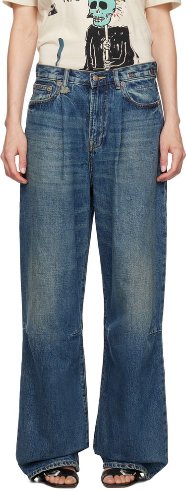 Džínsy R13 R13 Wayne Wide Leg Jeans Modrá | R13WD146-D207A, 0