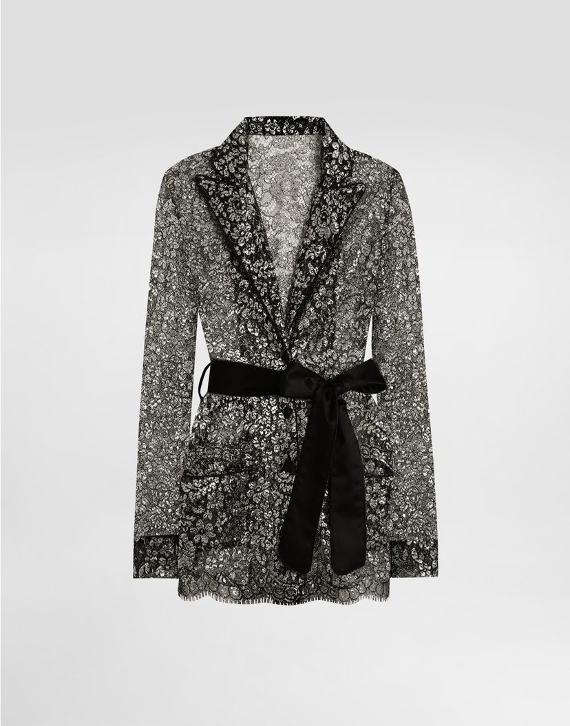 Košeľa Dolce & Gabbana Lame Lace Belted Vanity Shirt Rôznofarebný | F5R56TILMCFS0998