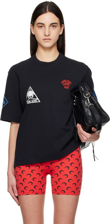 Tričko Marine Serre Marine Serre Souvenir Loose Fit Jersey T-Shirt Čierna | UTT001A CJER0079, 0