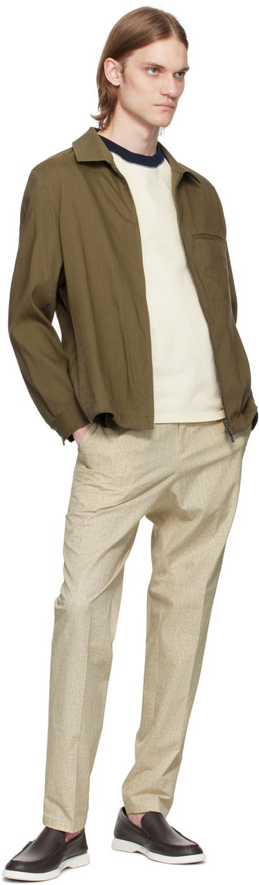 Bunda BOSS BOSS Relaxed-Fit Zipped Overshirt Zelené | 50540701, 3