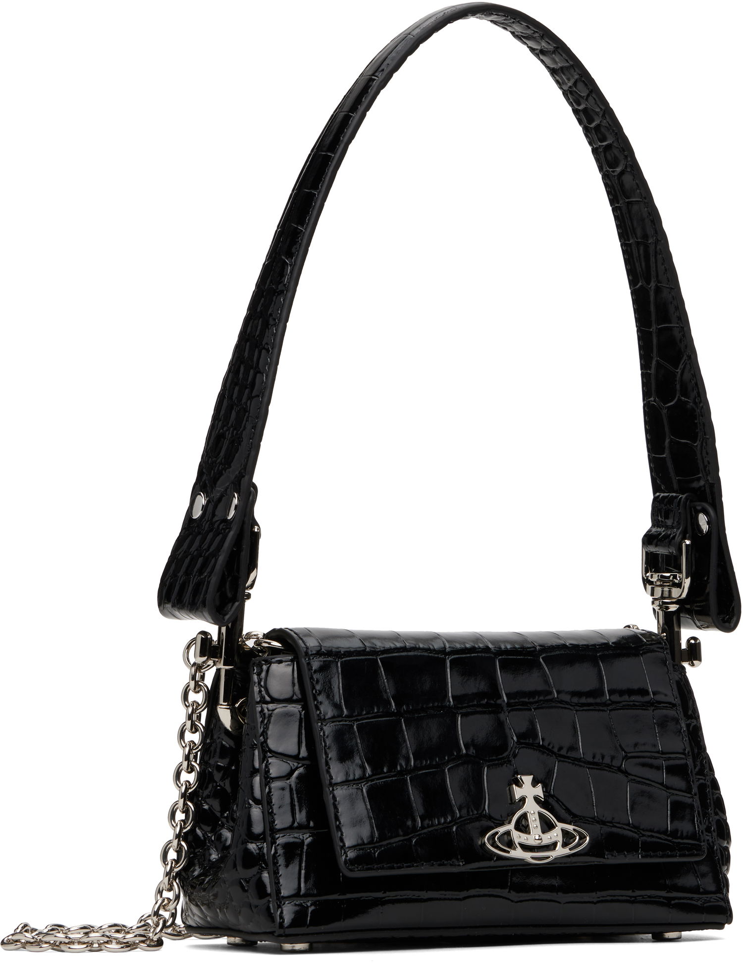Kabelka Vivienne Westwood Vivienne Westwood Small Hazel Croc Shoulder Bag Čierna | 46030001W-L0098-, 1