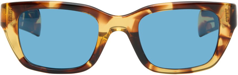 Slnečné okuliare Bottega Veneta Thick Rectangular Tortoiseshell Frame Blue Lens Sunglasses Hnedá | BV1393S-006