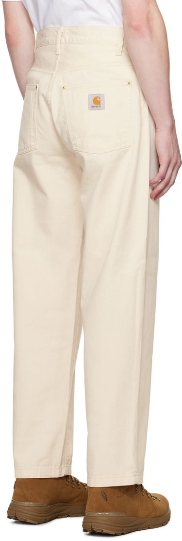 Džínsy Carhartt WIP Off-White Derby Relaxed Fit Workwear Pants Béžová | I032110, 2