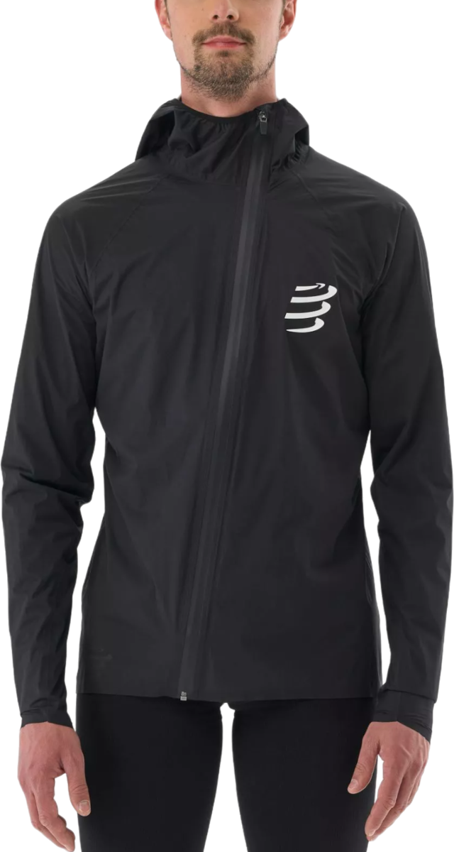 Vetrovka Compressport Hurricane Waterproof 10/10 Hooded Jacket Čierna | am00009b-990, 0