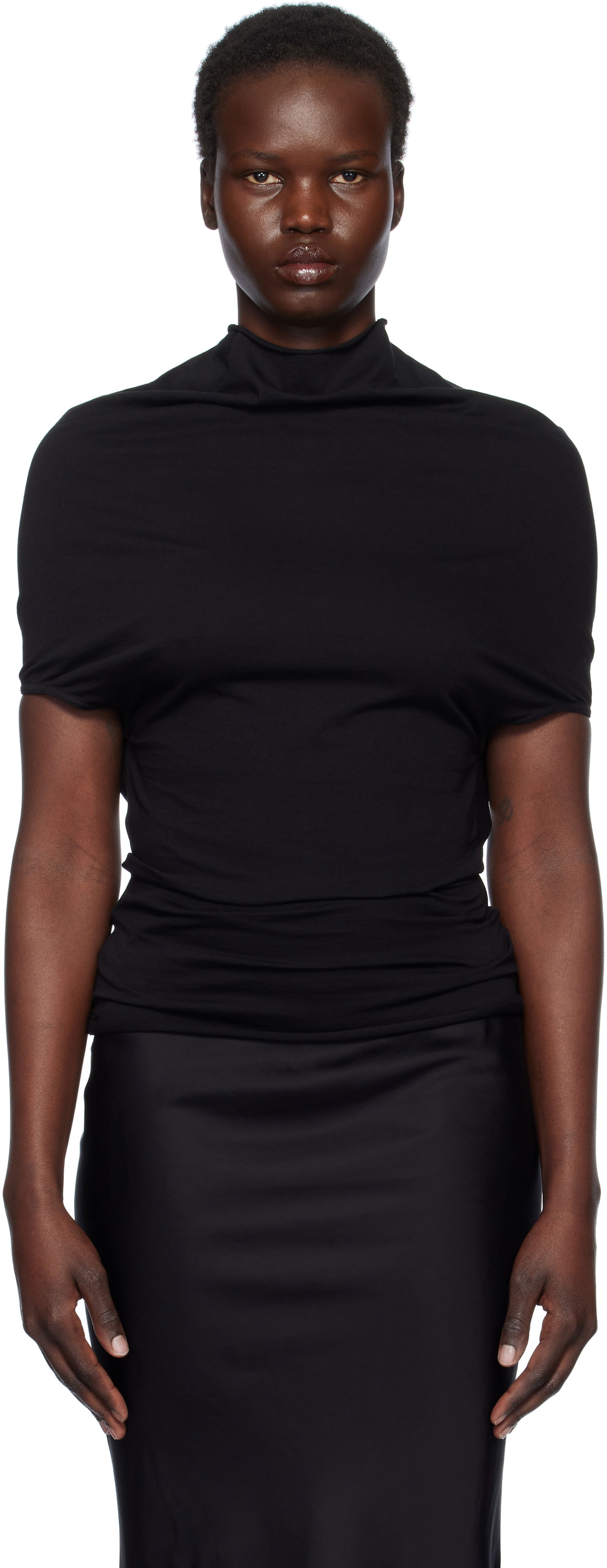 Šaty Rick Owens Rick Owens Hollywood Jersey Shroud T-Shirt Čierna | RP01E7225 JA, 0