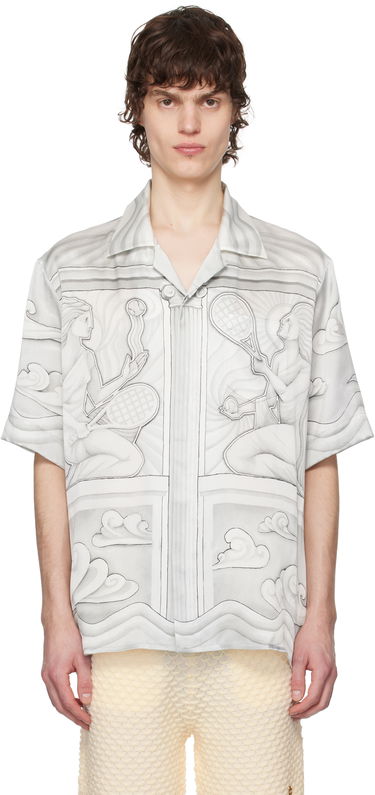 Košeľa Casablanca Casablanca Sacred Stone Silk Shirt Biela | U-MPS25-SH-003-07, 0