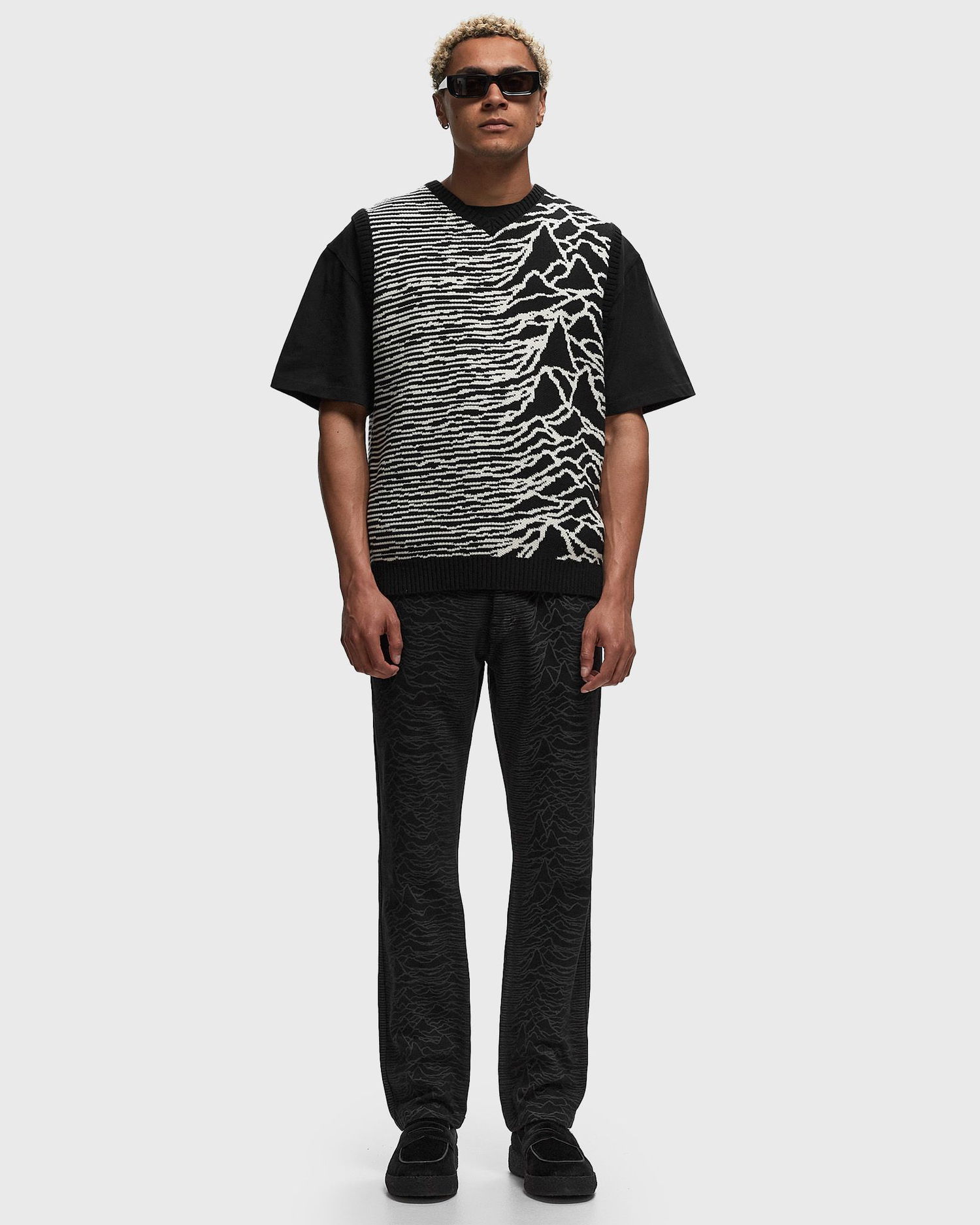 Sveter Pleasures X Joy Division INTERZONE SWEATER VEST Čierna | P24JD003-BLACK, 1