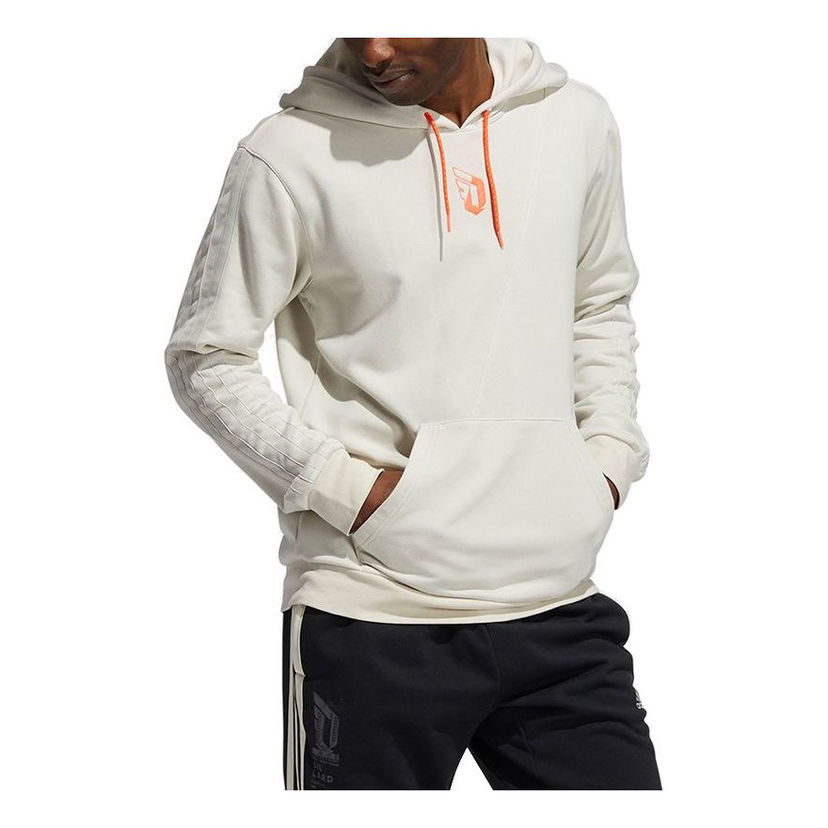 Mikina adidas Originals Dame Embroidered Pattern Basketball Hoodie Béžová | GT0215