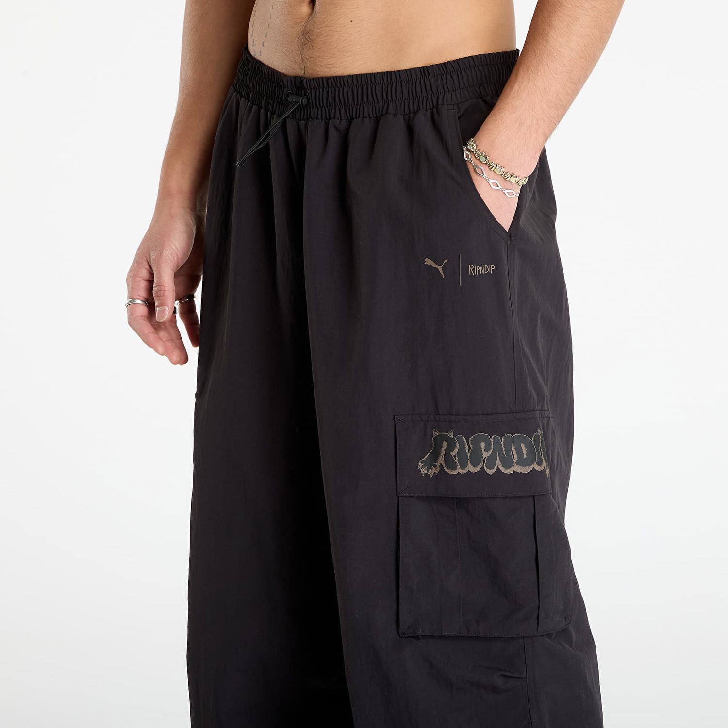 Cargo nohavice Puma Puma x RIPNDIP Extreme Cargo WV Wide-Leg Pants Čierna | 63241701, 1