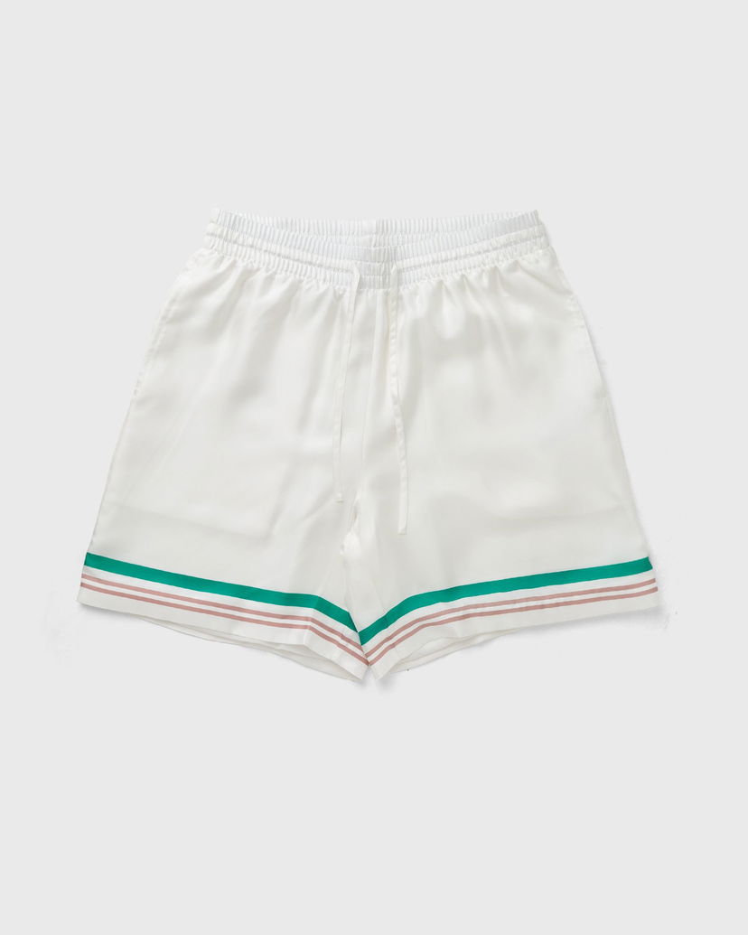 Šortky Casablanca White Casual Shorts with Stripes Biela | MPF25-TR-012-06