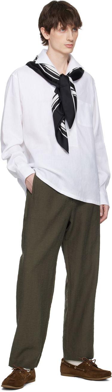 Košeľa Dolce & Gabbana Dolce&Gabbana Three-Button Long-Sleeved Linen Shirt Biela | G5ND3TFU4JB, 3