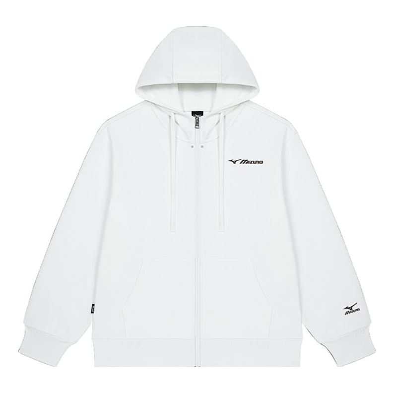 Mikina Mizuno Logo Solid Full-Zip Hoodie Biela | A2CA2A42