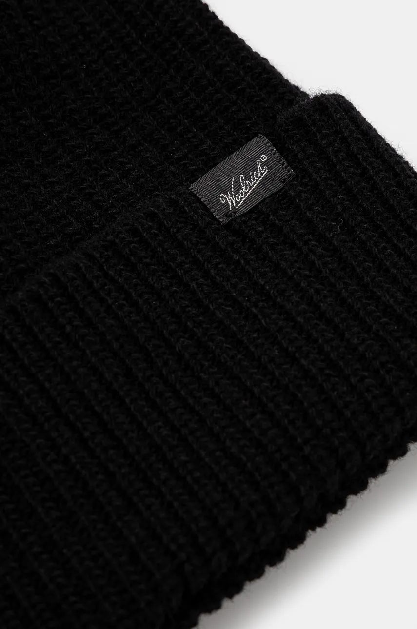 Kulicha WOOLRICH Knitted Ribbed Beanie Čierna | CFWOAC0331MRUF0659.UF06, 1