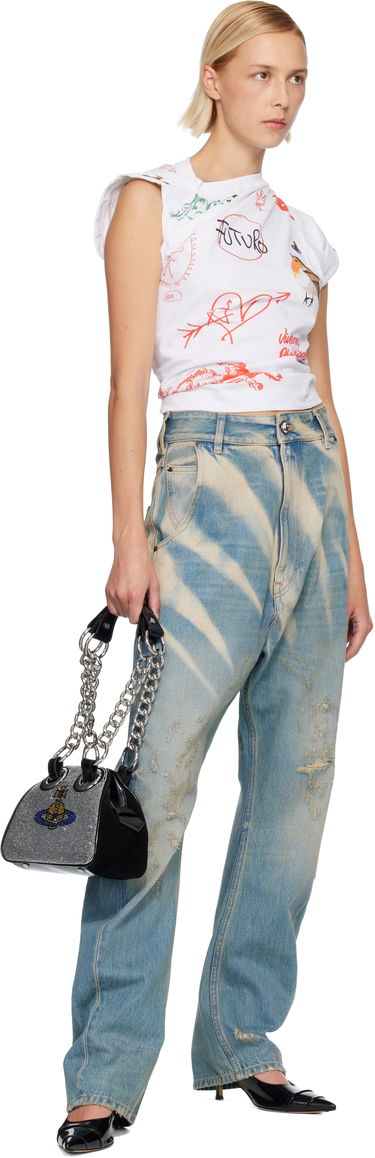 Taška cez rameno Vivienne Westwood Hotfix Diamante Archive Chain Bag Metalická | 4602000RW-PT000Q-, 3