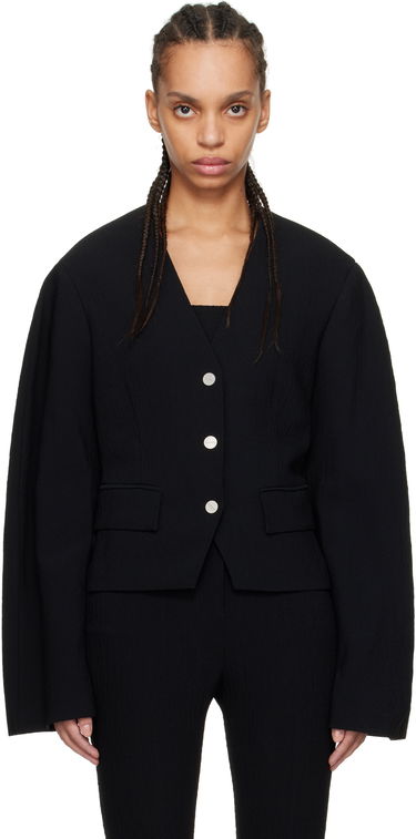 Bunda Nanushka Nanushka Kiyo Seersucker Blazer Čierna | NW25RSOW19999, 0