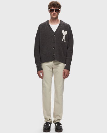 Sveter AMI Paris CARDIGAN DE COEUR ECRU Šedá | UKC025.KN0032-061, 1