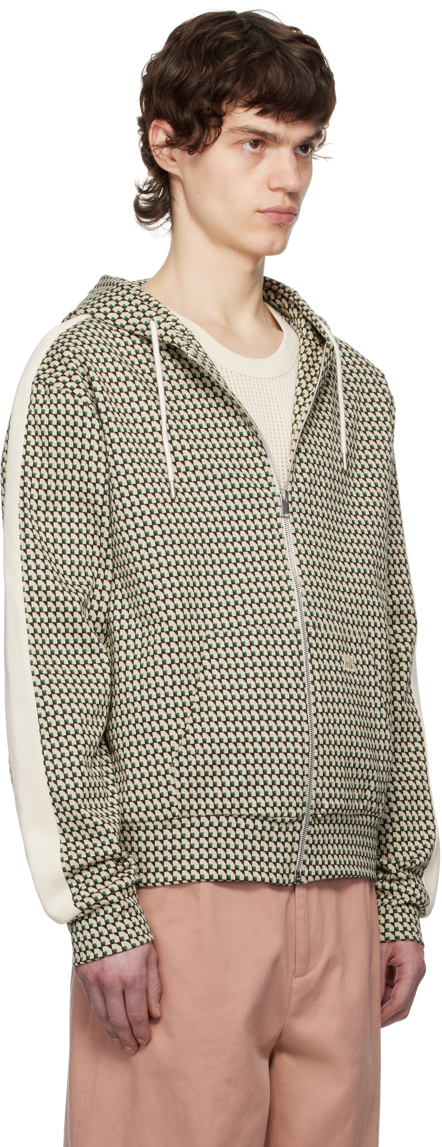 Mikina Wales Bonner Wales Bonner Power Zip Hoodie Béžová | US25JE35-JE22 - 1780 JACQUARD, 1