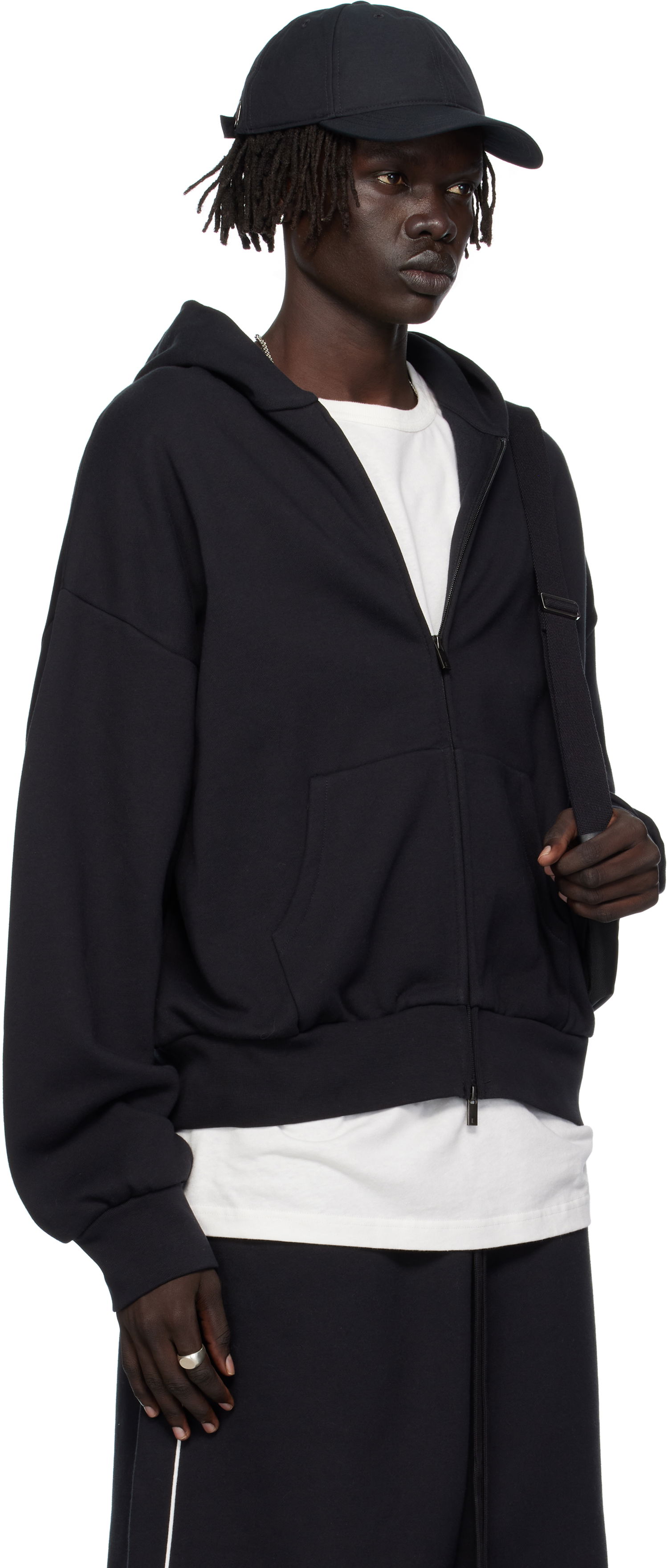 Mikina Fear of God Fear of God ESSENTIALS Classic Fit Fleece Zip-Up Hoodie Čierna | 192SP254780F, 1