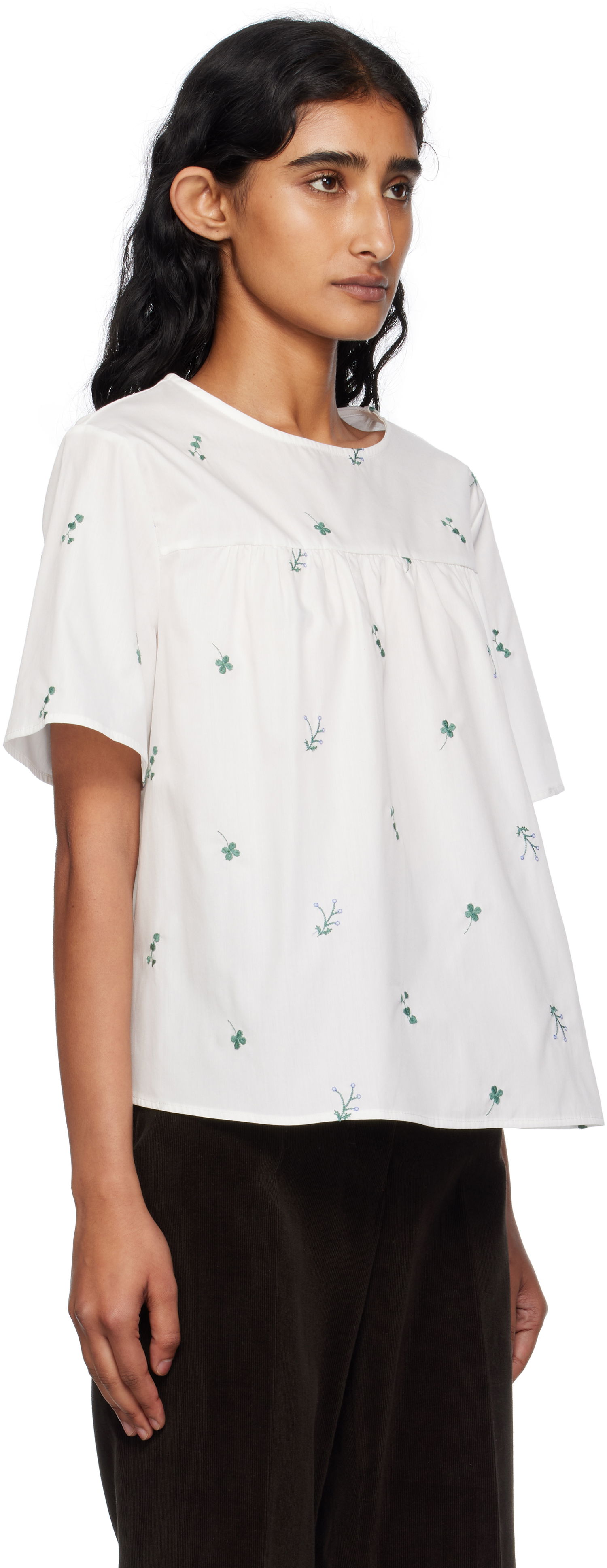 Tričko Max Mara Weekend Max Mara Edita Floral Embroidered Top Biela | 2515941072600, 1