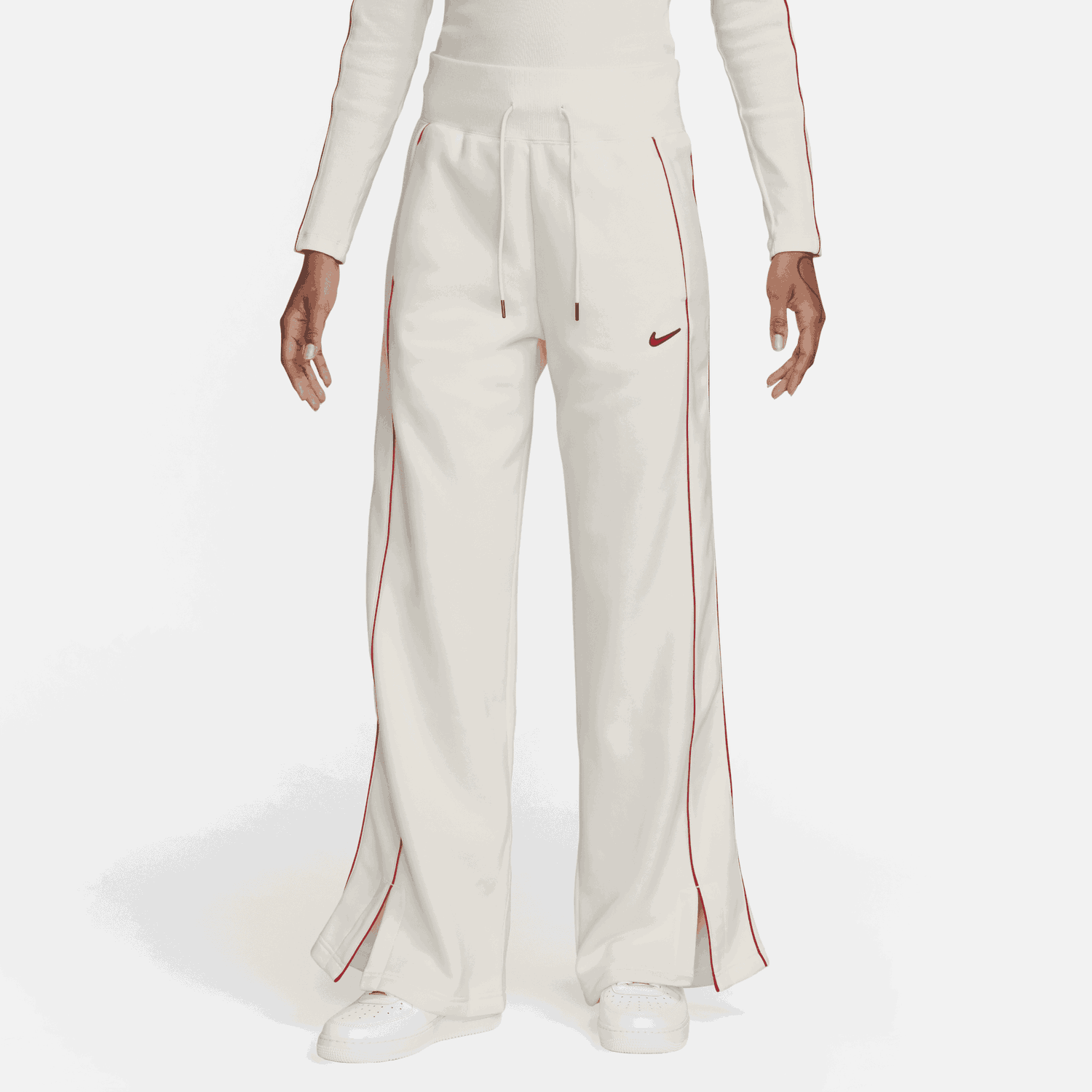 Tepláky Nike Sportswear Phoenix Fleece High-Waisted Open-Hem Tracksuit Bottoms Béžová | FV4972-133, 0