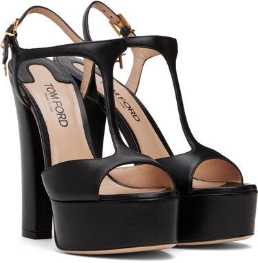 Doplnky Tom Ford TOM FORD Nappa Leather Lux Heeled Sandals Čierna | W3560-LSP002G, 3