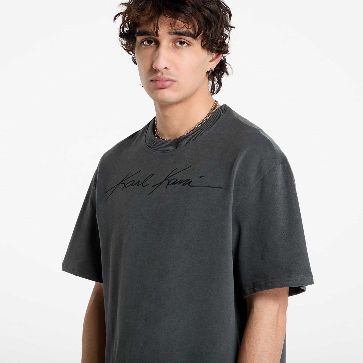 Tričko Karl Kani Autograph Heavy Jersey Boxy Tee Šedá | 60300191, 1
