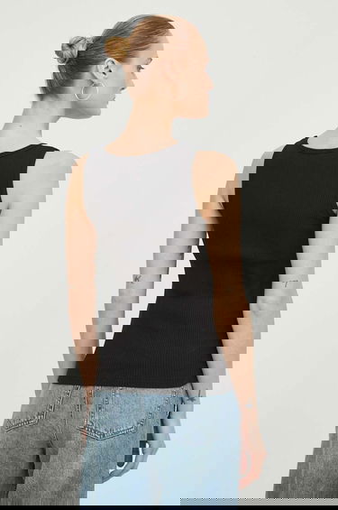 Tielko Samsoe Samsoe Samsoe Samsoe SAAMANZA Ribbed Square Neck Tank Top Čierna | F10000006, 2