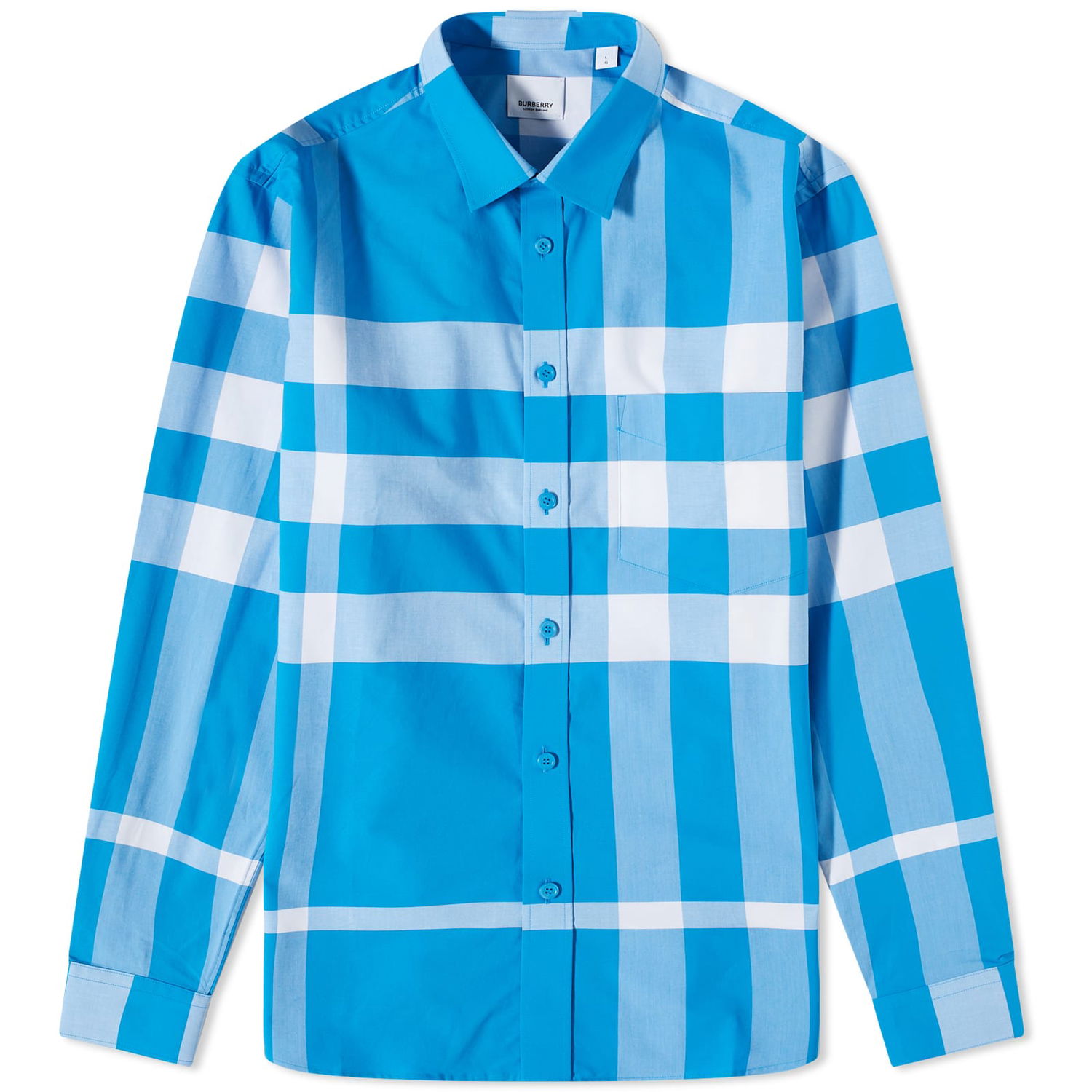 Košeľa Burberry Somerton Large Check Shirt Modrá | 8065973B5375, 0