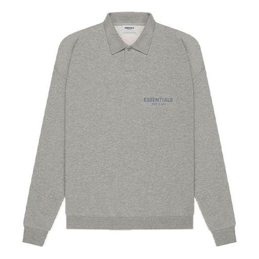 Polo tričko Fear of God Essentials Long Sleeve Polo Shirt Šedá | FOG-SS21-616, 0