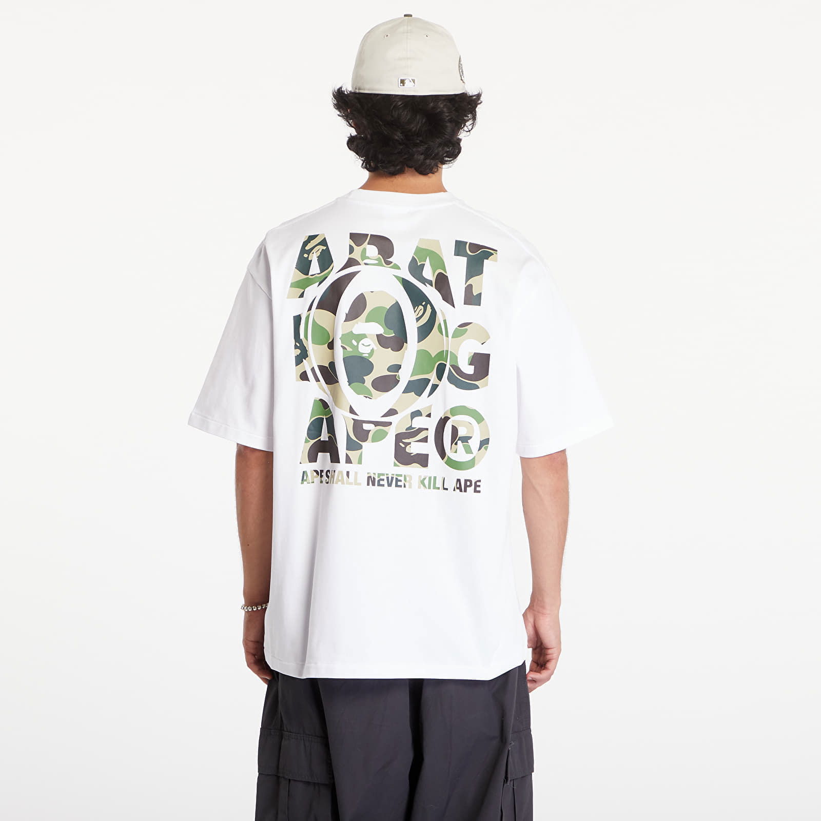 A BATHING APE Abc Camo Ape Head Relaxed Fit Short Sleeve Tee White