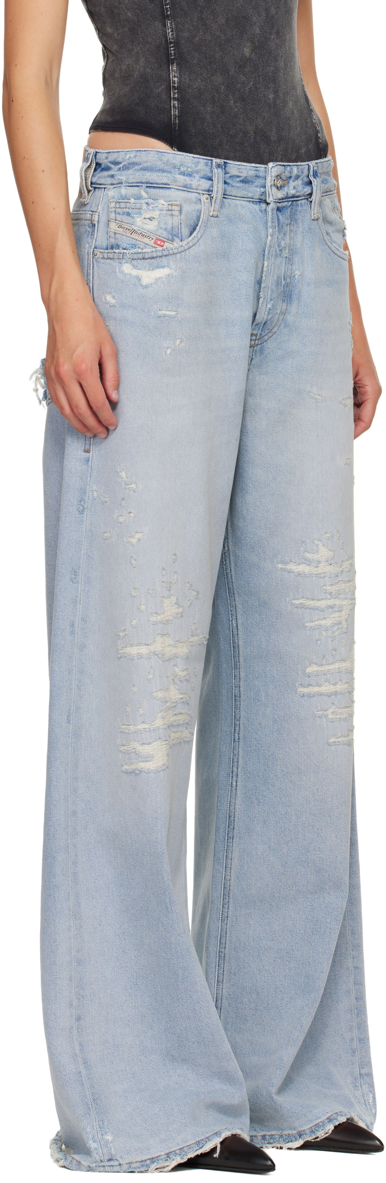 Džínsy Diesel Relaxed Distressed Wide-Leg 1996 D-Sire Jeans Modrá | A06925 09M53, 1