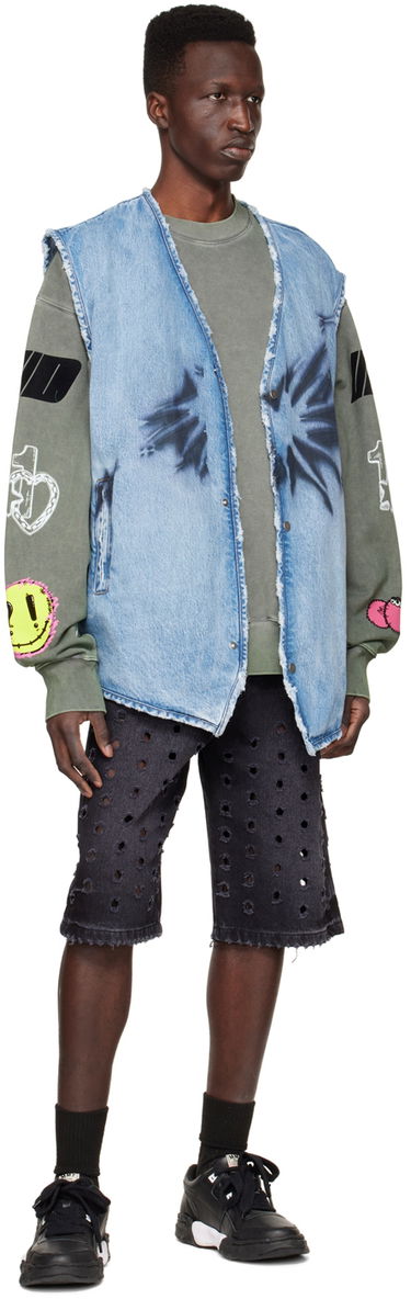 Vesta We11done We11done Sleeveless Denim Vest Modrá | WD-DV1-22-331-M-BL, 3